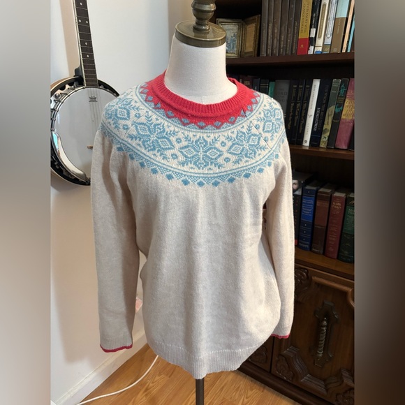 TABITHA WEBB Wool Fair Isle Crewneck SZ XL - Picture 2 of 7